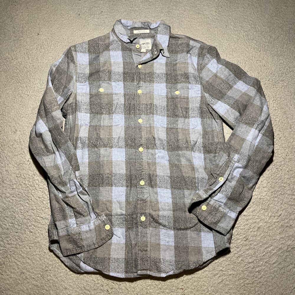 Lucky Brand Button Shirt Mens Small Plaid Classic Fit Long Sleeve Cotton Preppy
